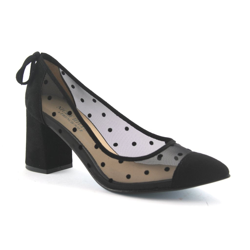 Holly Black Polka Dot Mesh